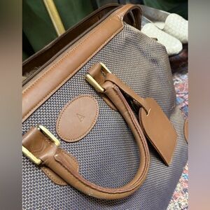 Vintage Brown and Tan Men's Travel Bag